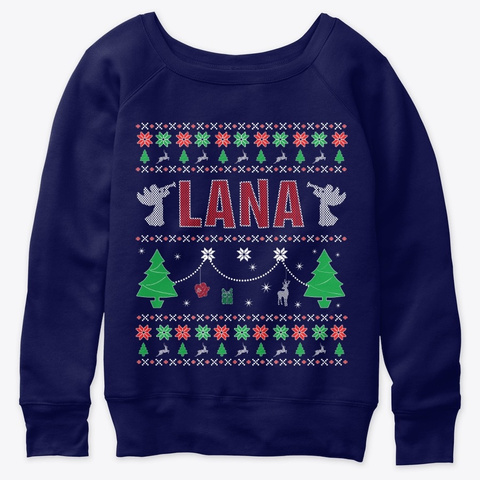 Xmas Themed Personalized For Lana Navy  T-Shirt Front