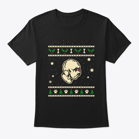 Christmas Dandie Dinmont Terrier Gift Black T-Shirt Front