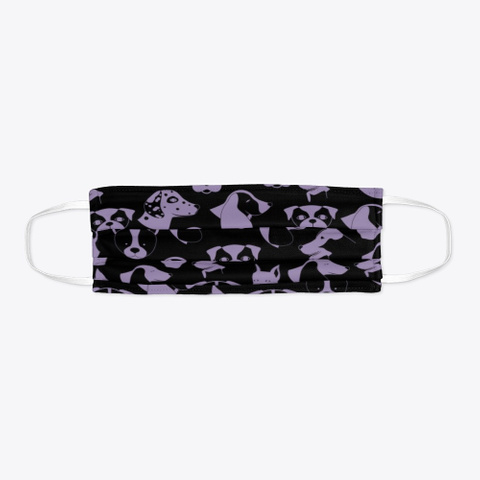 Purple Pups Face Covering Black T-Shirt Flat