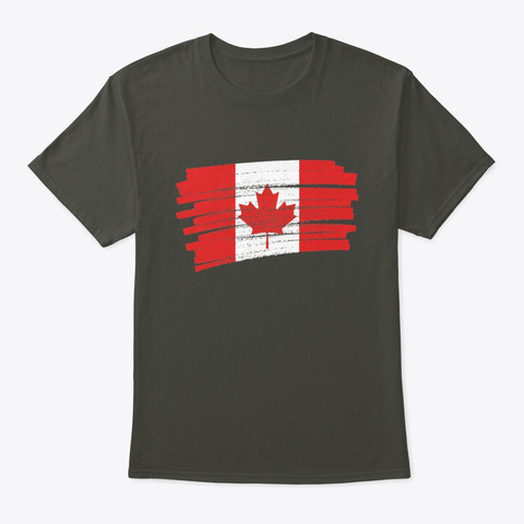 Canada Grunge Flag Design Smoke Gray T-Shirt Front