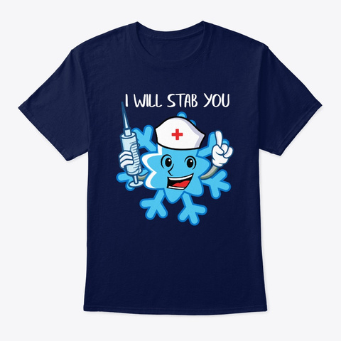 Nurse Snowflake Gift For Xmas Nurse Navy T-Shirt Front