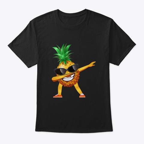 Dabbing Pineapple Qo8ps Black T-Shirt Front