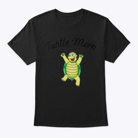 Cute Turtle Mom Shirt Womens Sea Turtle  Black T-Shirt Front