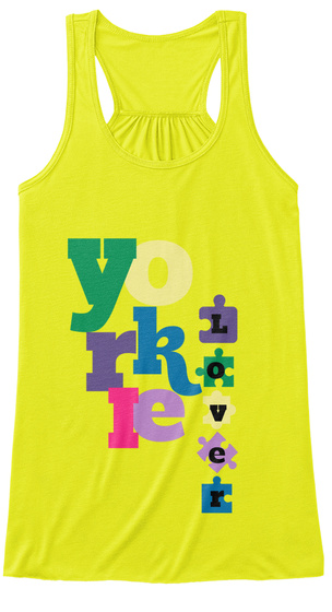Yorkie Lover Neon Yellow T-Shirt Front