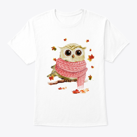 Owl Fall Yall Southern Saying Autumn White T-Shirt Front