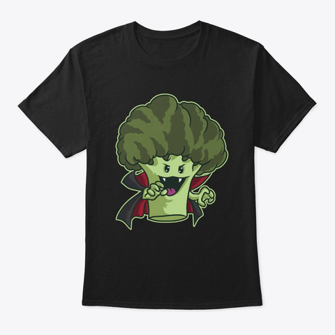Count Broccula | Vegan Dracula Broccoli Black T-Shirt Front