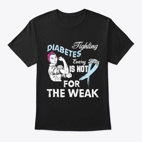Funny T1 D Diatebetes Men Women Black T-Shirt Front