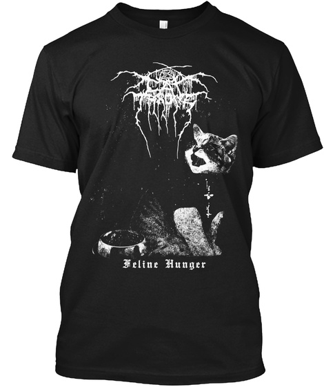 Feline Hunger Black T-Shirt Front