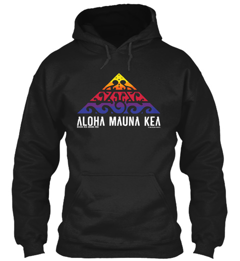 Aloha Mauna Kea Black T-Shirt Front
