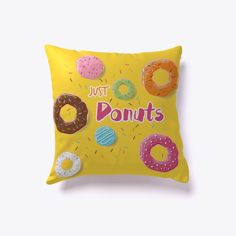 Donuts Pillow   Just Donuts Yellow Maglietta Front