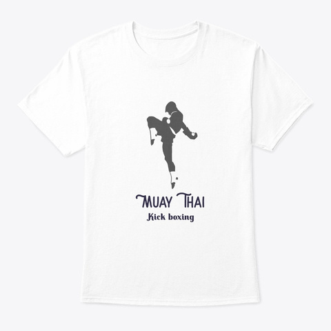 Muay Thai Kick Boxing White T-Shirt Front