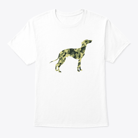 Military Greyhound Veteran Gift T Shirt White T-Shirt Front