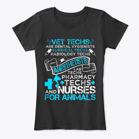 Vet Tech Veterinary Technician Job Title Black T-Shirt Front