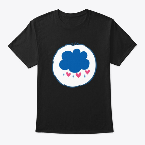 Grumpy Bear Blue Funny Matching Costume Black T-Shirt Front