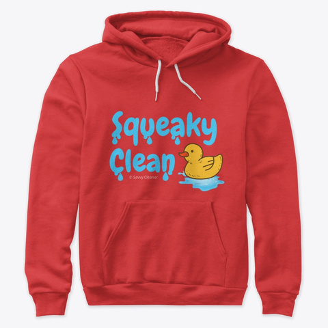 Squeaky Clean Rubber Duckie Housekeeping Red T-Shirt Front