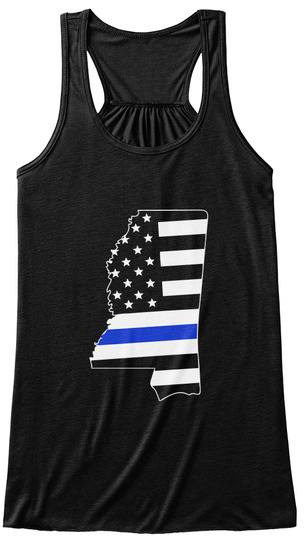 Mississippi Thin Blue Line Tank Tops Black T-Shirt Front