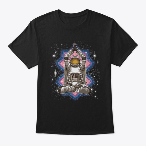 Space Yoga   Astronaut Meditates In The Black T-Shirt Front