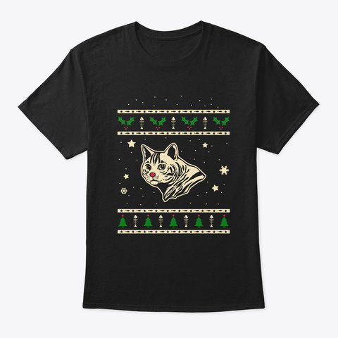 Christmas Bengal Gift Black T-Shirt Front