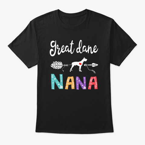 Great Dane Nana Vintage Tshirt Black T-Shirt Front