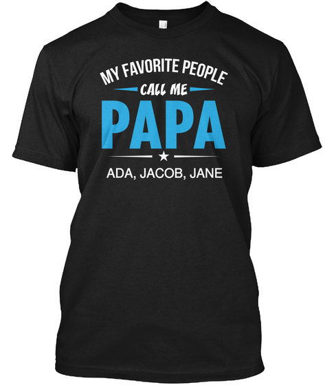 Ada, Jacob, Jane Black T-Shirt Front