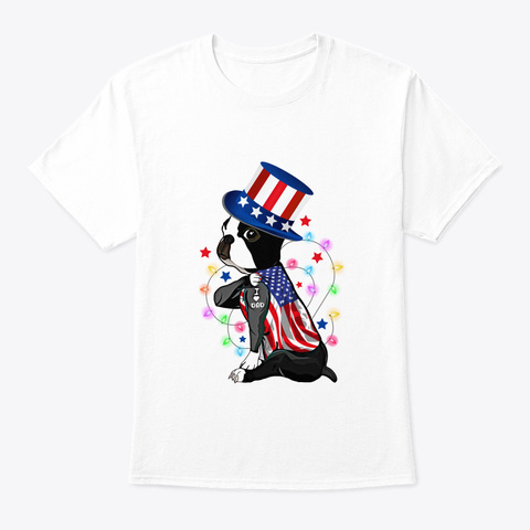 French Bulldog 4 Th Of July Costume Usa F White T-Shirt Front