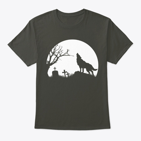 Graphic Wolf Moon  Smoke Gray T-Shirt Front
