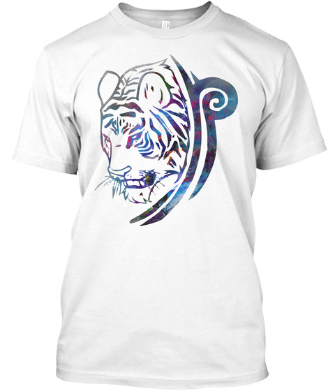 Tribal Tiger White T-Shirt Front