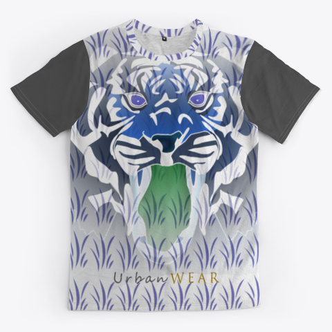 Official Seventy Degrees Tiger Design Charcoal T-Shirt Front