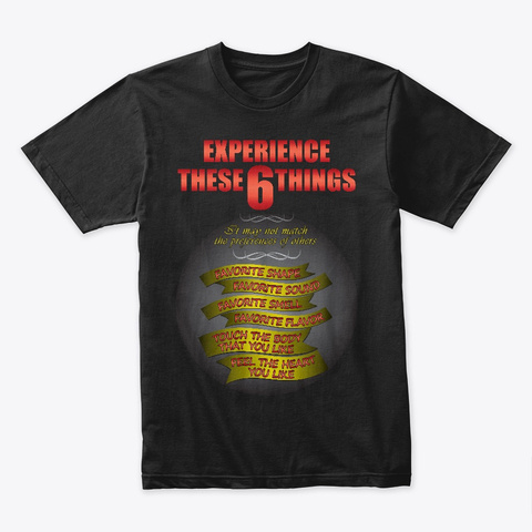 6 Things Black T-Shirt Front