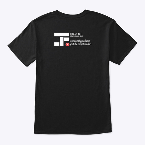 Tetrad Art Logo   Dark Colors Black T-Shirt Back