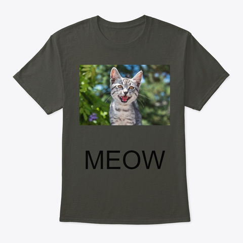 Meow T Shirt Smoke Gray T-Shirt Front