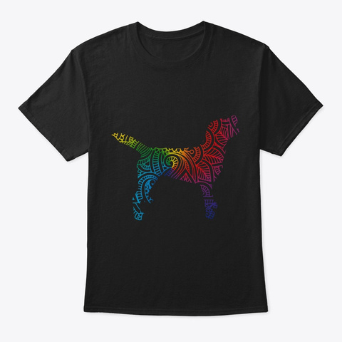 Labrador Retriever Colored Lace Pattern Black T-Shirt Front