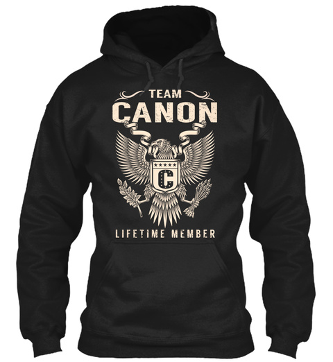 Team Canon Lifetime Member Black T-Shirt Front