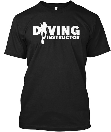 Diving Instructor Black T-Shirt Front