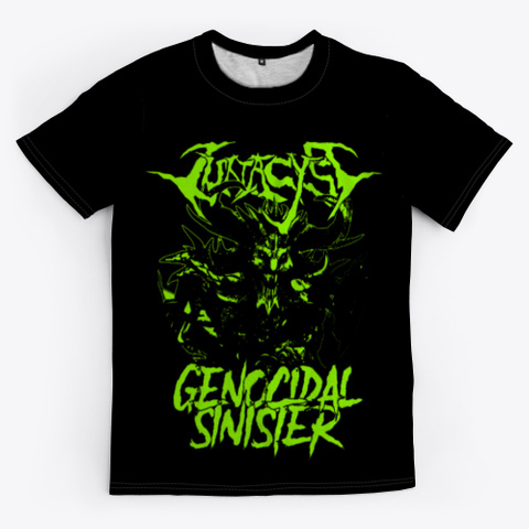 Genocidal Sinister All Over Print Black T-Shirt Front