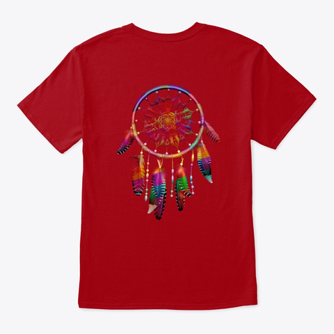 Native American  Deep Red T-Shirt Back