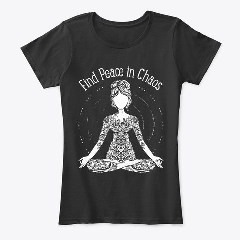 Find Peace   Meditation Tee! Black T-Shirt Front
