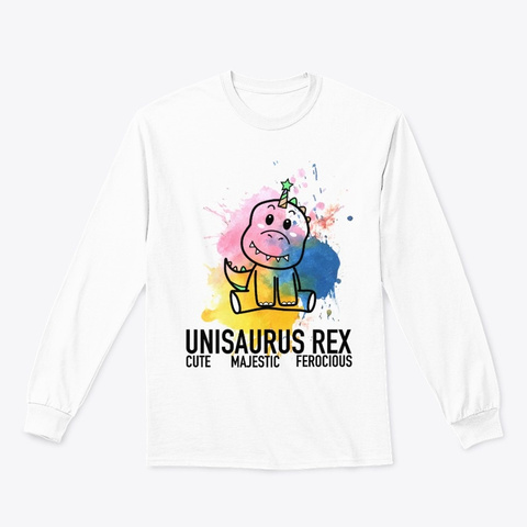 Unisaurus Rex  White T-Shirt Front