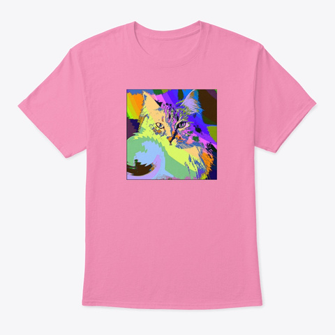 Abstract Cat Pinkie Pink T-Shirt Front
