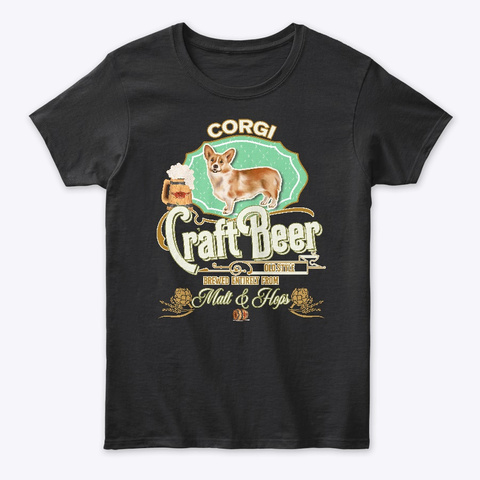 B  Corgi Gifts Black T-Shirt Front