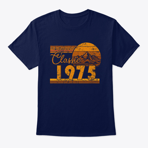 45 Th Birthday Classic 1975 45 Year Aweso Navy T-Shirt Front