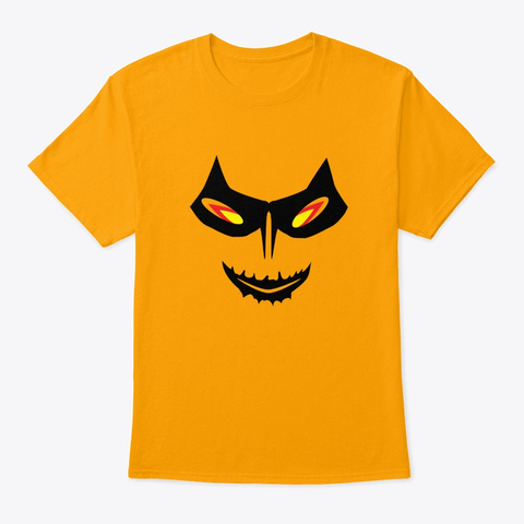 Masked Halloween Scary Face Design For Gold T-Shirt Front
