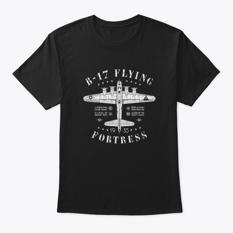 B 17 Flying Fortress Skt4t Black Kaos Front
