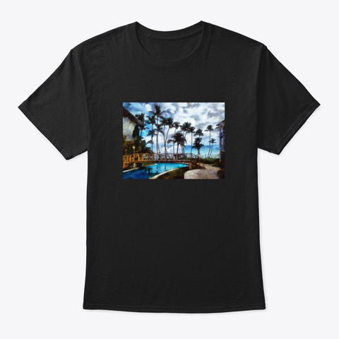 🎁 New Landscape With The Palms Black T-Shirt Front