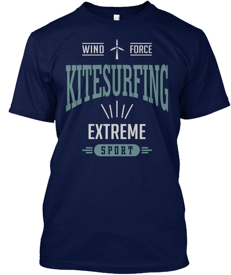 Wind Force Kitesurfing T Shirt Navy T-Shirt Front