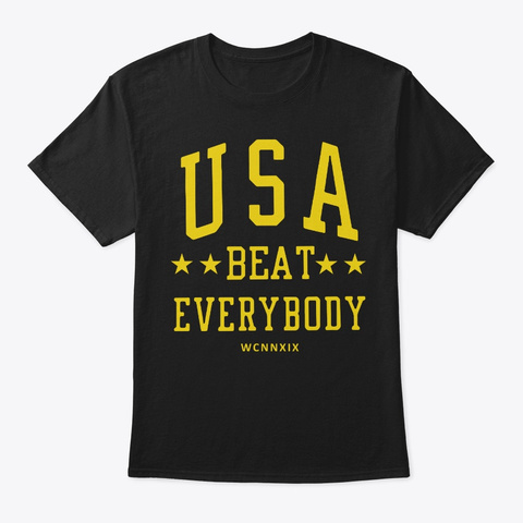 Usa Beat Everybody T Shirt Black T-Shirt Front