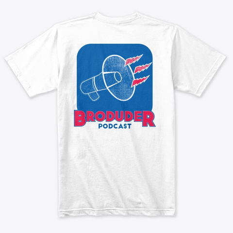 Broduder Original V2 Heather White T-Shirt Back
