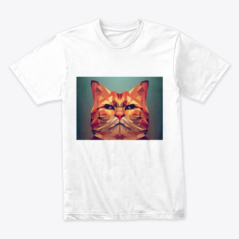 Angry Cat Art White T-Shirt Front