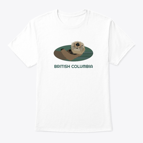 British Columbia Otter Pnw Tribal White T-Shirt Front