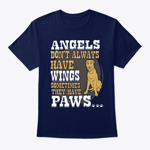 Wolfhound Angels Paws Gift Navy T-Shirt Front